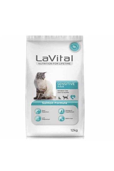 Lavital Sensitive Somonlu Yetişkin Kedi Maması 12 Kg