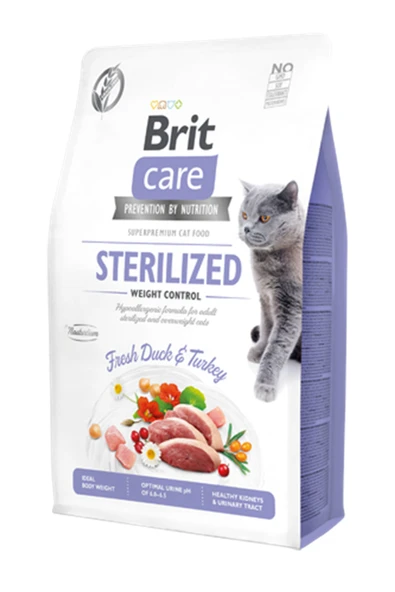 Brit Care Tahılsız Sterilised Kilo Dengeleyici Ördekli Kısır Kedi Maması 2 Kg