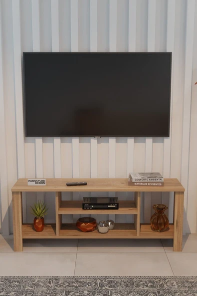 Vesta Tv Ünitesi Dekoratif Açık Raflı Tv Ünitesi 120 Cm - 2