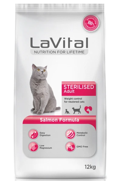 Lavital Sterilised Somonlu Kısırlaştırılmış Kedi Maması 12 Kg ürün görseli