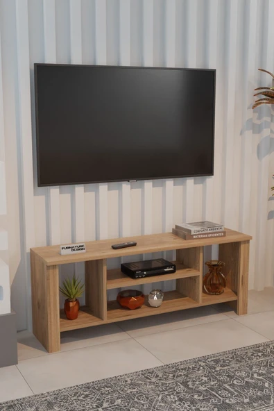 Vesta Tv Ünitesi Dekoratif Açık Raflı Tv Ünitesi 120 Cm