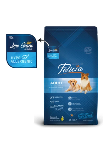 Az Tahıllı 15 Kg Yetişkin Somonlu M/large Breed Hypoallergenic Köpek Maması - Resim 4