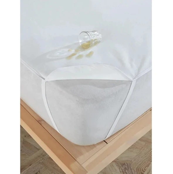 My Evilla Sıvı Geçirmez 4 Köşe Lastikli Alez Tek Kişilik Beyaz Renk Yatak Koruyucu - 2