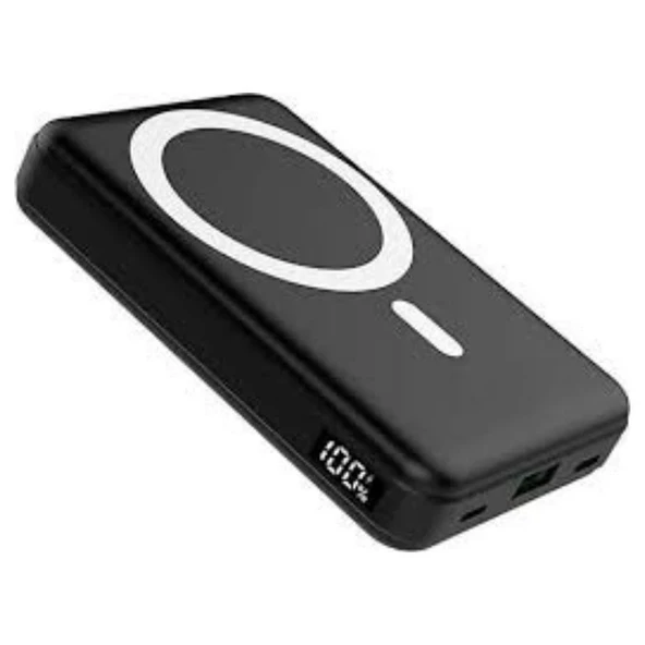 10.000mAh Dijital Göstergeli Taşınabilir 22.5W Hızlı Şarjlı Telefon Standlı Powerbank 200g Hafiflikte Ofis, Seyahatte, Alışverişte Kullanıma Uygun Şık Magsafe Powerbank - Resim 2