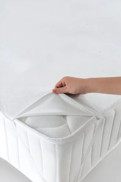 My Evilla Sıvı Geçirmez 4 Köşe Lastikli Alez Tek Kişilik Beyaz Renk Yatak Koruyucu