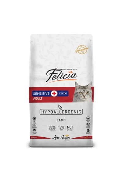 Az Tahıllı Adult Kedi 12 kg Yetişkin Kuzu Etli Hypoallergenic Kedi Maması Hipoalerjenik