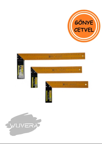 Wuvera 300 mm Sarı Marangoz Gönye – Hassas ve Sağlam İşçilik İçin Ölçüm Aracı - 3