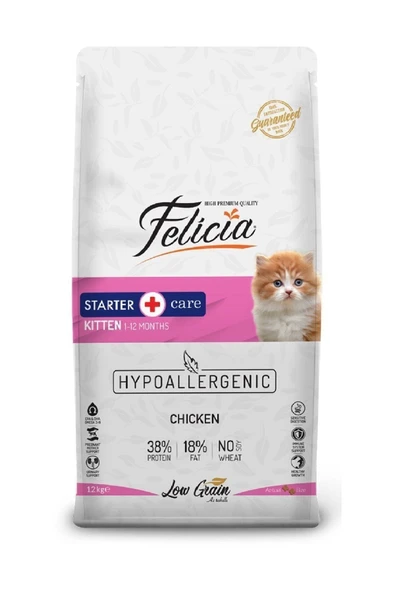 Düşük Tahıllı Hipoalerjenik Tavuklu Anne Ve Yavru Kedi Maması 12 kg ürün görseli