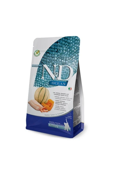 Nd Ocean Balkabaklı Morina Balıklı, Karides & Kavunlu Yavru Kedi Maması 1,5 Kg
