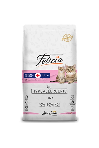 Az Tahıllı Yavru Kuzu Etli HypoAllergenic Kedi Maması 12 Kg