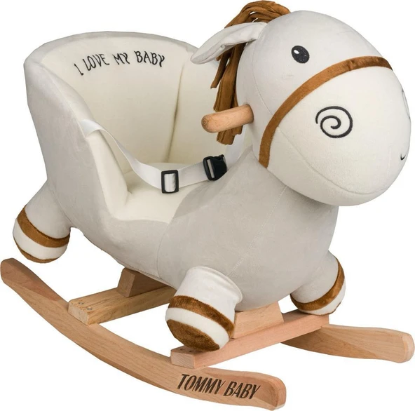TommyBaby Egitici Peluş Sallanan At Ahsap Sallanan At - 4
