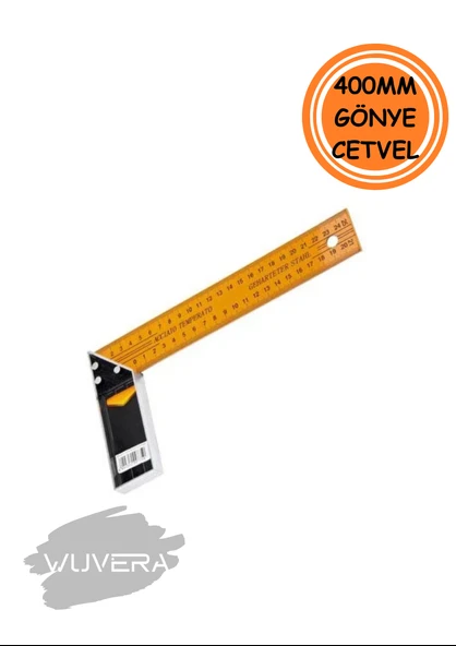 Wuvera 400 mm Sarı Marangoz Gönye – Profesyonel Ölçüm Aracı - 2