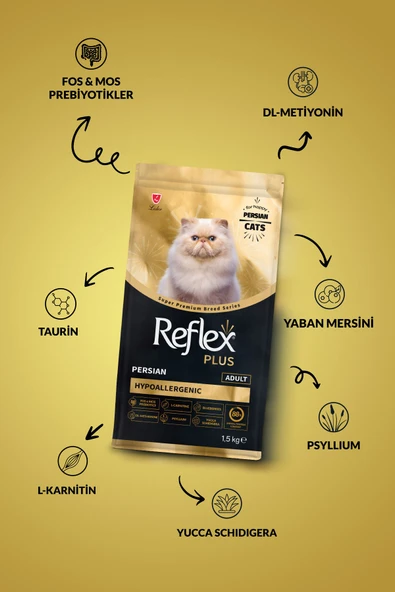 Plus Persian (İran) Yetişkin Kedi Maması 1,5 kg - Resim 2