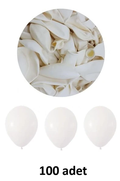 Gemar Parti Doğum Günü Organizasyon Balon - 33 Cm. - Beyaz - 100 Adet - Resim 2