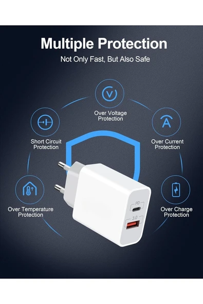 Samsung 25w Süper Hızlı Usb ve Type C Çift Girişli Şarj Adaptörü 25watt Turbo Adaptör - 3