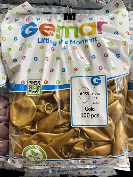 Gemar Parti Doğum Günü Organizasyon Balon - 28 Cm. - Ivory - Altın - 100 Adet ürün görseli 1