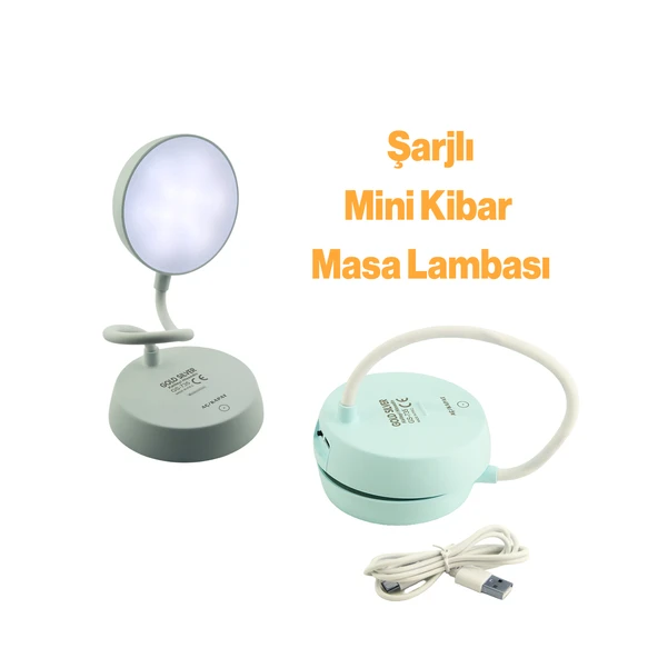 Şarjlı Akrobat 360° Masa Üstü Yeşil Renk Lamba 3 Kademe Dokunmatik Çalışma Okuma Işığı Soft Işık - Resim 4