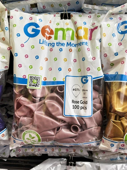 Gemar Parti Doğum Günü Organizasyon Balon - 28 Cm. - Ivory - Pembe Altın - 100 Adet ürün görseli 1