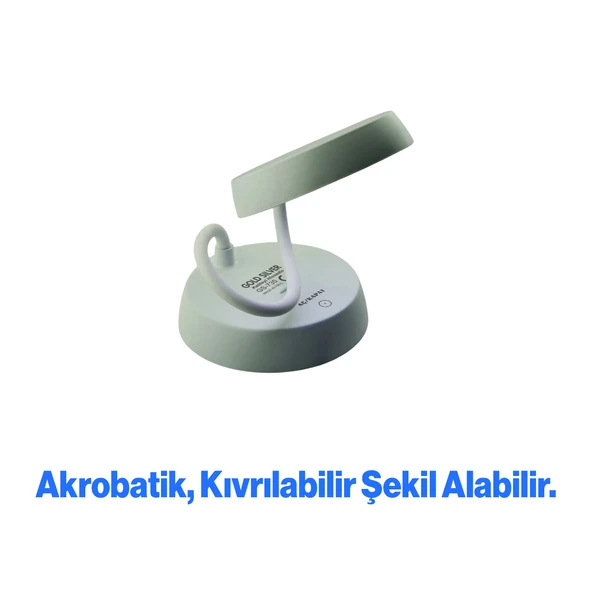 Şarjlı Akrobat 360° Masa Üstü Yeşil Renk Lamba 3 Kademe Dokunmatik Çalışma Okuma Işığı Soft Işık - Resim 7