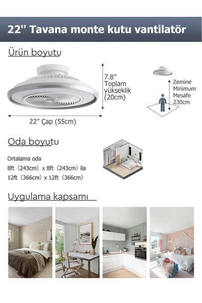 Dlc Araceli 56 Cm Gümüş Renk Tavan Vantilatörü - Resim 4