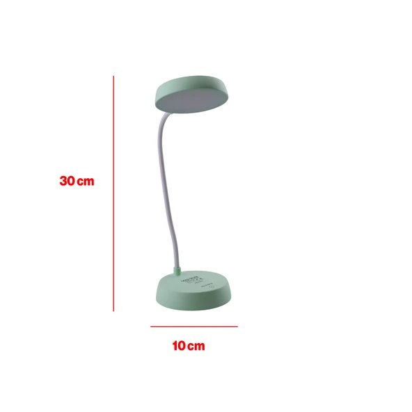 Şarjlı Akrobat 360° Masa Üstü Yeşil Renk Lamba 3 Kademe Dokunmatik Çalışma Okuma Işığı Soft Işık - Resim 5