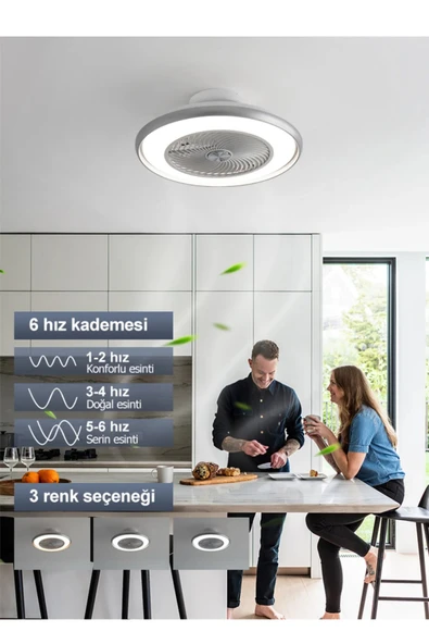Dlc Araceli 56 Cm Gümüş Renk Tavan Vantilatörü - Resim 7