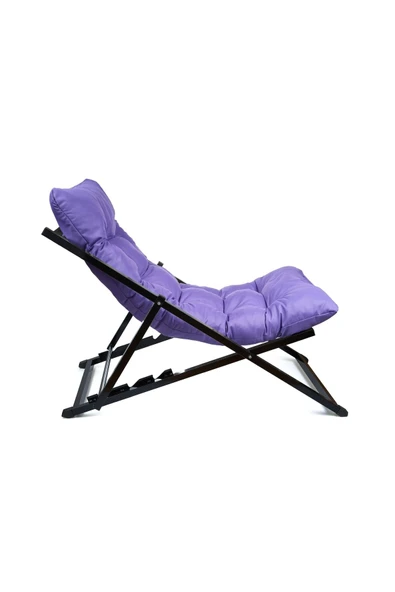 HASTUNÇ Minderli - Zetnnaa Şezlong Seti Bahçe&balkon&teras&plaj Katlanır Ikili Set - 2 Şezlong 1 Sehpa - 3