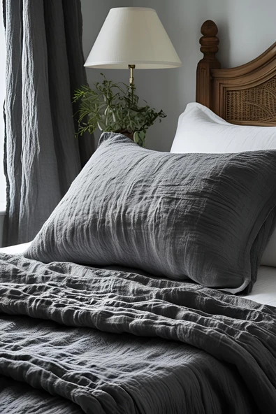 Müslin Yastık Kılıfı Seti 2li 50x70 Yumuşak Doku Lüks Pamuk Premium Organik Pamuklu 2 Yastık Kılıfı - 9