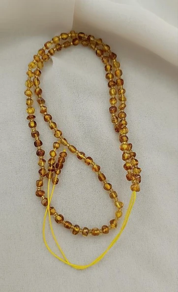 Kolye Kehribar Amber Doğaltaş Ayarlanabilir İp Yetişkin Kolyesi - 3