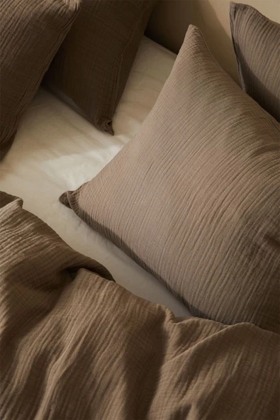 Müslin Yastık Kılıfı Seti 2li 50x70 Yumuşak Doku Lüks Pamuk Premium Organik Pamuklu 2 Yastık Kılıfı - 2