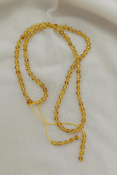 Kolye Kehribar Amber Doğaltaş Ayarlanabilir İp Yetişkin Kolyesi - 4