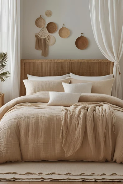 Müslin Yastık Kılıfı Seti 2li 50x70 Yumuşak Doku Lüks Pamuk Premium Organik Pamuklu 2 Yastık Kılıfı - 11