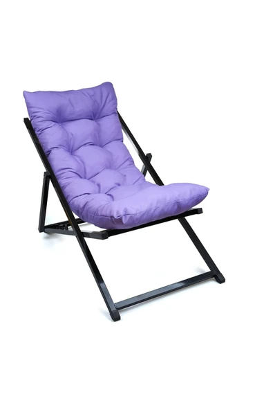HASTUNÇ Minderli - Mirete Şezlong Seti Bahçe&balkon&teras&plaj Katlanır Set - 1 Şezlong