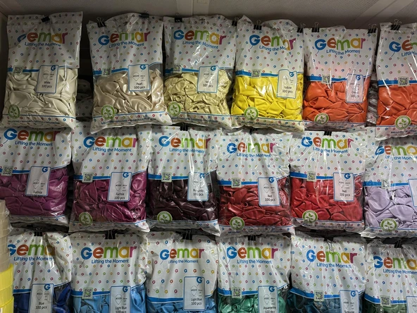 Gemar Parti Doğum Günü Organizasyon Balon - 28 Cm. - Ivory - Siyah - 100 Adet - Resim 3