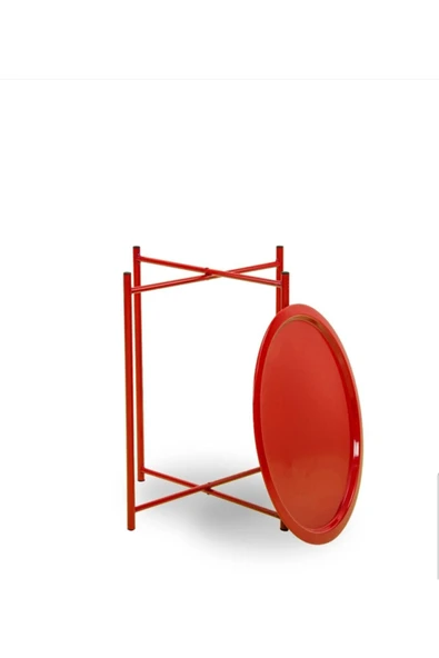 HASTUNÇ Katlanır Metal Ofis Orta Sehpa-kırmızı - 2