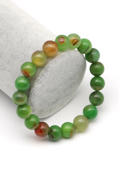 Akik Doğal Taş Bileklik 10 mm Küre Kesim ürün görseli