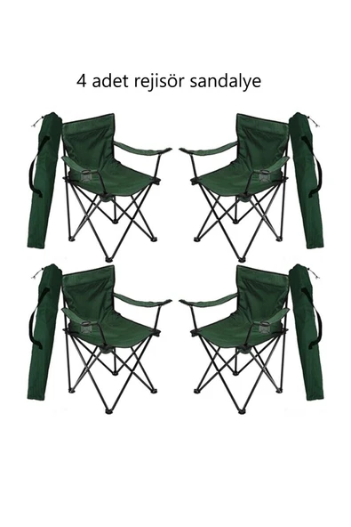 Mocca Style 4 'lü Yeşil Rejisör Sandalye ürün görseli 1