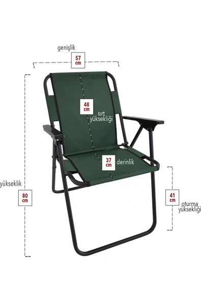 Mocca Style Yeşil Plastik Kollu Sandalye 3 Lü - Resim 2