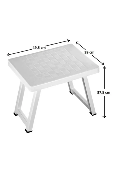Bofigo 40x50 Plastik Beyaz Katlanır Masa + 2 Adet Katlanır Sandalye Kamp Seti Bahçe Takımı - 7
