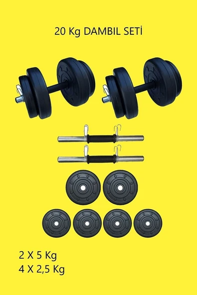 Mocca Style 23 Kg Z-barlı Megaset Halter Seti Ve Dambıl Seti Ağırlık Fitness Seti(20 Kg Plaka Ağırlığı)