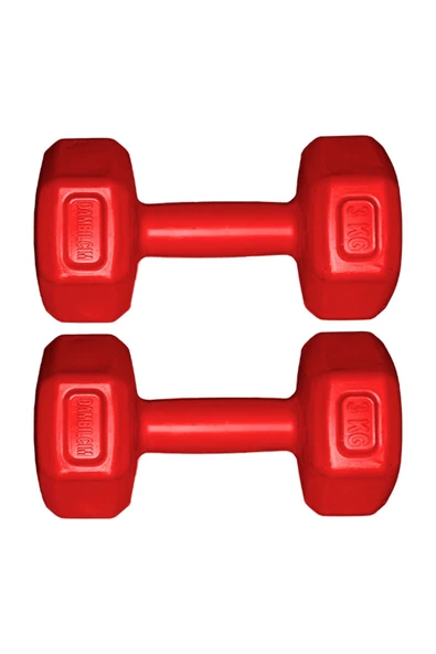Mocca Style KIRMIZI 3 KG x 2 Adet 6 KG Dambıl Seti 6 KG Dumbell Set - 2