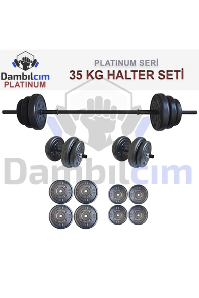 Dambılcım Platinum 35 KG Halter Seti 35 KG Dambıl Ağırlık Seti Vücut Geliştirme