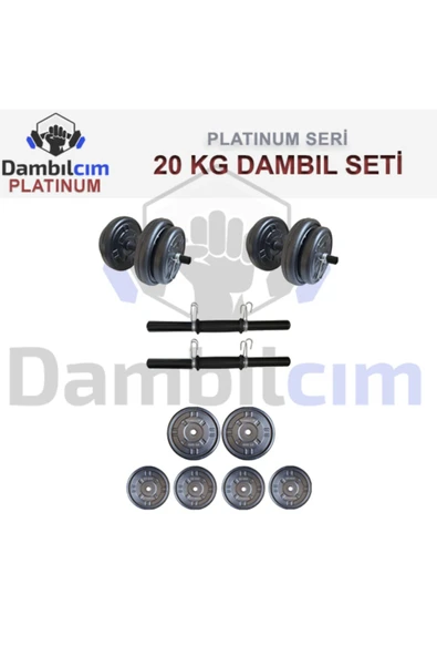 Dambılcım Platinum 20 KG Dambıl Seti Ağırlık Seti Vücut Geliştirme Aleti