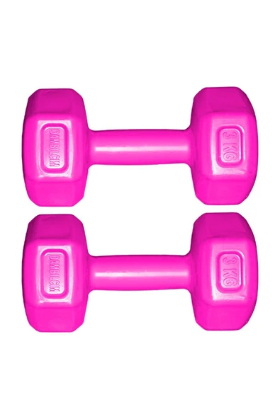 Dambılcım PEMBE 3 KG x 2 Adet 6 KG Dambıl Seti 6 KG Dumbell Set - 2