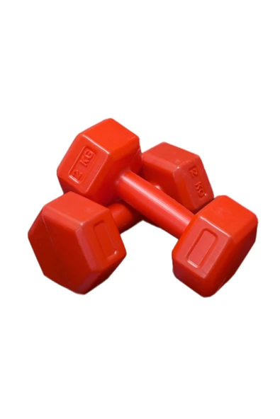 Dambılcım KIRMIZI 2 KG x 2 Adet Toplam 4 KG Dambıl Seti 4 KG Dumbell Set