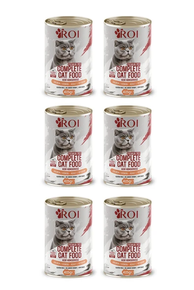 Roi Yüksek Proteinli Somonlu Yetişkin Kedi Konservesi 415 Gr. X 6 Adet - 2
