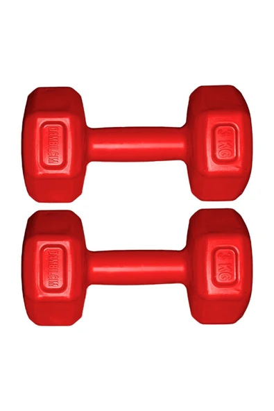 Dambılcım KIRMIZI 3 KG x 2 Adet 6 KG Dambıl Seti 6 KG Dumbell Set - 2