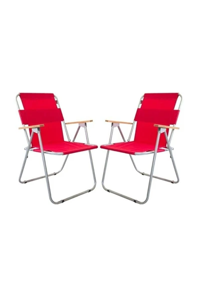 Bofigo Katlanır Masa + 2 Adet Katlanır Sandalye Kırmızı - Resim 3