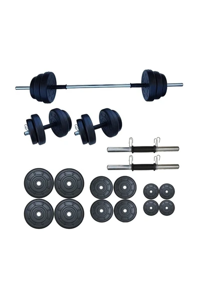 Mocca Style 65 Kg Ağırlık Seti 65 Kg Vücut Geliştirme Aleti Halter Seti - 2