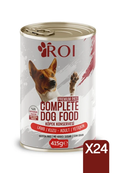 Roi Yüksek Proteinli Kuzu Etli Yetişkin Köpek Konservesi 415 Gr x 24 Adet